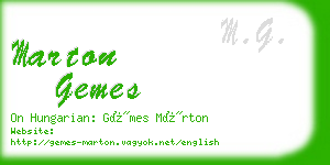 marton gemes business card